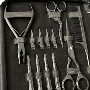 Ensemble professionnel de pinces et ciseaux en acier inoxydable écologique pour extensions capillaires, aiguilles à tisser, pinces à fil et outils de coiffure pour salon de coiffure - Product Image 2