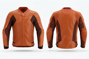 เสื้อแจ็คเก็ตมอเตอร์ไซค์หนังคุณภาพสูง พร้อมแผงตาข่ายป้องกัน วัสดุหนังอย่างดี ขายส่ง รับสั่งทำพิมพ์โลโก้ตามแบบของคุณ - Product Image 4