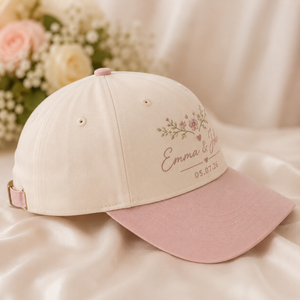 Casquette de baseball personnalisée brodée avec nom, 5 panneaux, bicolore, pour mariage, fabriquée au Vietnam, confortable, attrayante et tendance pour les mariages - Product Image 3