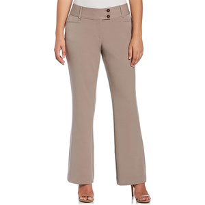 Pantalon large élégant taille haute pour femme en crêpe uni infroissable longueur pleine style automne - Product Image 3