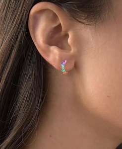 Pendientes Baguette Multicolor en Plata de Ley | Macy's - Product Image 2