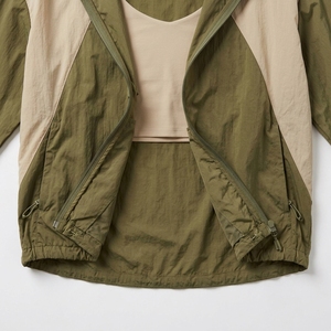 Conjunto Deportivo de 2 Piezas para Mujer, Color Verde Oliva, Chaqueta con Capucha, Pantalones Cortos de Cintura Alta, Tejido Transpirable de Spandex y Nailon, Ropa Casual de Primavera/Verano - Product Image 5