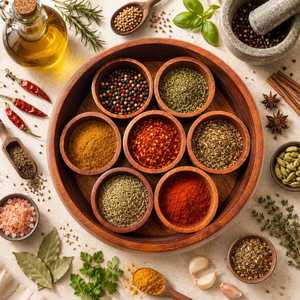 Natural Wooden Masala <b>Box</b> With Spoon And Partition Design For Indian Spice <b>Storage</b> And Kitchen Organization - Product Image 3