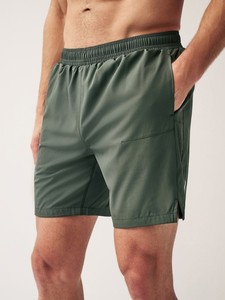 Khaki Green 7 Inch Active Gym Breathable Elastic Waist Mid Eco-Friendly Woven Bermuda Sports Short - Product Image 2