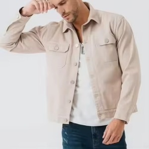 Wholesale Rate Customized Printing Work <b>Mens</b> <b>Denim</b> <b>Jacket</b> Premium Quality Embroidery Applique Striped Button Stand Collar - Product Image 1