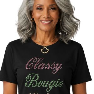 <b>Black</b> Classy Bougie Golden Graphic Tee <b>Women</b> Short Sleeve Casual Cotton <b>Shirt</b> Fashion Letter Print Top Summer Streetwear Apparel - Product Image 2
