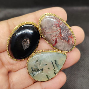 Meilleures ventes : Cabochons en laiton rainuré avec pierres précieuses mélangées, pierres de guérison en cristal, nouvelle arrivée, vente en gros - Product Image 5