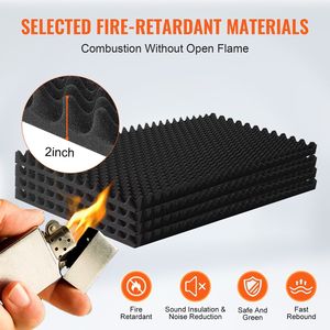 Set di 2 Pannelli Acustici a Forma di Uovo 48 X 24 X 2 Pollici, Pannelli Fonoassorbenti Ignifughi per Pareti, Efficace Smorzatore Acustico - Product Image 3