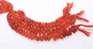 Cuentas de cornalina natural lisas en forma de lágrima de 6x9-7x11 mm, cuentas de cornalina en forma de lágrima, cuentas de cornalina en forma de gota para la fabricación de joyería, 8 pulgadas - Product Image 4