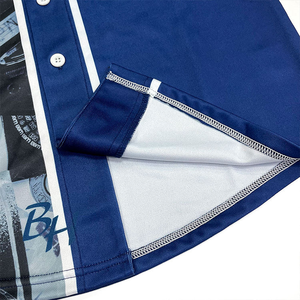 Camiseta de Béisbol Sublimada Personalizada 2025, Diseño Retro con Collage Musical, Unisex, Estilo Urbano, con Botones, Venta al Por Mayor - Product Image 5