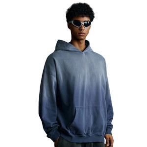 In Stock Ready to Ship Streetwear Wholesale ODM Blank 480gsm Vintage Washed Asute Dye <b>Sprayed</b> Gradient Fleece Hoodie - Product Image 1