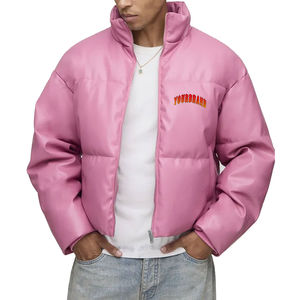 แจ็คเก็ตพัฟเฟอร์วาร์ซิตี้โพลีเอสเตอร์สีชมพูแบบซิปด้านหน้า ปรับแต่งได้ มีฮู้ด กันน้ำ ระบายอากาศได้ดี ความยาวปกติ สำหรับผู้ชาย กำลังเป็นที่นิยมอย่างมาก - Product Image 4