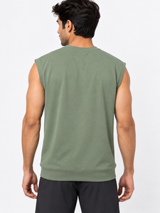 T-shirt vert à col rond et manches courtes avec motif soleil et vagues, design unisexe pour usage promotionnel - Product Image 6