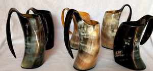 Taza de Cuerno de Búfalo Auténtica Hecha a Mano, Jarra de Beber Natural de Primera Calidad con Asa Resistente, Estilo Rústico Medieval para Cerveza - Product Image 6