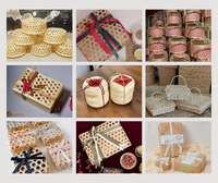 Nouveaux modèles 2025 panier-cadeau/boîte-cadeau en bambou fait à la main: mariage, festival, nouvel an conçu sur mesure avec de nombreuses tailles pour les cadeaux
