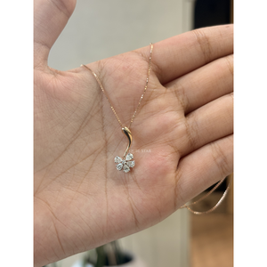 Collier pendentif en or massif avec diamant de laboratoire de qualité supérieure, 0,43 carat, VVS VS EF, cadeau d'anniversaire pour elle - Product Image 3