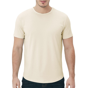 T-shirt en jersey 100 % coton pour homme, anti-plis, respirant, séchage rapide, anti-boulochage, manches courtes, col rond, coupe décontractée, couleur unie - Product Image 4