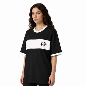 Camiseta de Verano para Mujer, 220g, Casual, de Algodón Grueso, con Serigrafía Personalizada, Colores y Tallas a Medida, Venta al Por Mayor OEM - Product Image 3
