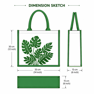 Custom Printed Laminated Jute Tote <b>Bag</b> Eco Friendly Reusable Shopping Gift <b>Bag</b> with <b>Long</b> Handles 35x30x15cm - Product Image 2