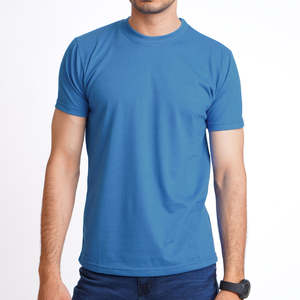 Nouveau style tendance, t-shirt pour homme en coton 100% à manches courtes, tricoté uni, respirant, séchage rapide, col rond, en solde - Product Image 3