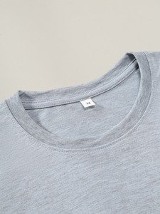 T-shirt personnalisé en coton et polyester blanc, col rond, tricot vintage, manches courtes, coupe classique, col rond, uni, décontracté pour homme - Product Image 5