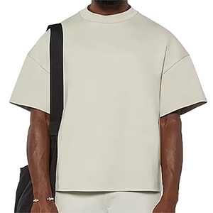 Camiseta Casual Oversize de Algodón 100% de Alta Calidad para Hombre, Diseño Liso, Estilo Urbano, Transpirable, de Gran Gramaje, con Logotipo Personalizado - Product Image 3