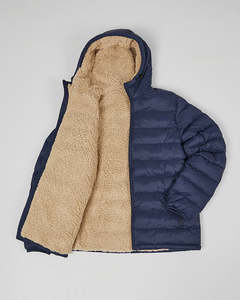 Veste matelassée à capuche pour homme, col montant, doublure en sherpa, imperméable, rembourrage en coton 300g, manteau d'hiver décontracté, coupe régulière, fermeture éclair - Product Image 6