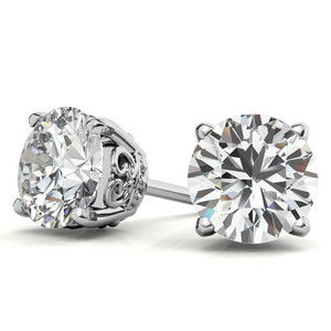 Popular Classic Lab Grown Diamond <b>Earring</b> 14k/18k Gold With Round Diamonds Butterfly Style Round Lab Grown Diamond Stud <b>Earrings</b> - Product Image 3