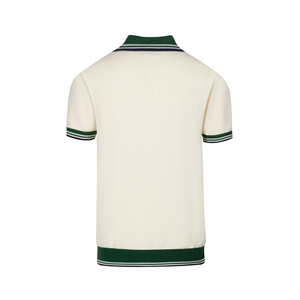 Camiseta de Punto Vintage Personalizada para Hombre, Cuello Redondo, Manga Corta, Corte Ajustado Retro, Viscosa/Poliéster, con Bolsillo - Product Image 2