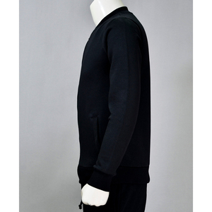 <b>Mens</b> Black Fleece <b>Jacket</b> Stand Collar Zipper Closure Casual Fleece Polyester Material Solid Color Autumn Wear Regular Fit - Product Image 3