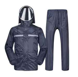 Universal Adult Waterproof Rain Suit Hooded <b>Jacket</b> and Pants Set <b>Reflective</b> Outdoor Hiking Camping Wear - Product Image 5