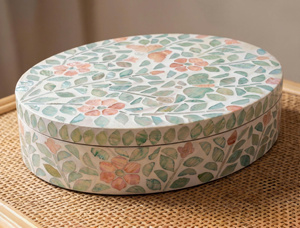 Boîte en bois antique en nacre à motif floral, boîte MOP pour le rangement du chocolat, produit artisanal de l'usine vietnamienne - Product Image 5