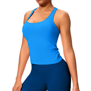 Women's Sleeveless 100% Cotton Jersey Hip Hop Eco-Friendly Fitness Tank <b>Tops</b> Elastic Ribbed Square Neck Breathable Quick Dry - Product Image 4