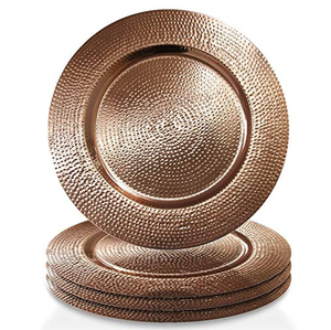 Handcrafted Metal Charger <b>Plates</b> with Gadrooned Scalloped Rim Silver Table Decoration for Wedding Events & Hotels Supply - Product Image 4