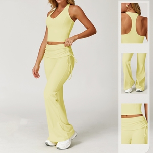 Ensemble de sport pour femmes en nylon et spandex, respirant, à séchage rapide, pour la course à pied, l'entraînement en plein air, la gym, le fitness et le yoga - Product Image 5