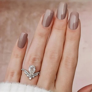 แหวนเพชรทรงหยดน้ำ 2.15 กะรัต แบบเพียร์คัท เพชรเลี้ยงในห้องปฏิบัติการ วงแหวนโค้งแบบฟลอตติ้ง บาสเซ็ต แหวนหมั้น แหวนแต่งงาน ของขวัญสุดโรแมนติกสำหรับผู้หญิง - Product Image 5