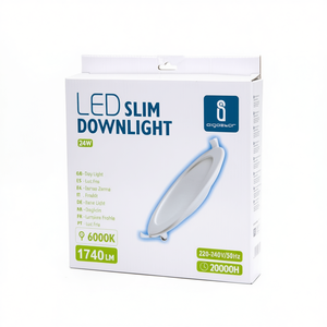 Faretto LED Sottile 24W 6000K 1740Lm 220-240V 20000H Luce Diurna per Uso Domestico Montaggio a Parete Cornice Rotonda in Alluminio - Product Image 2