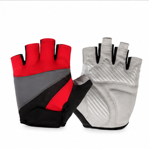 Guantes de Ciclismo Ligeros y Transpirables de Medio Dedo, Material de Cuero, Diseño con Paneles Antideslizantes, Unisex, Cierre de Velcro, Invierno - Product Image 1