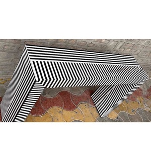 Mesa con Incrustaciones de Hueso de ILAHI, Diseño Moderno con Detalles de Ágata, Almacenamiento Portátil, Muebles para el Hogar - Product Image 1