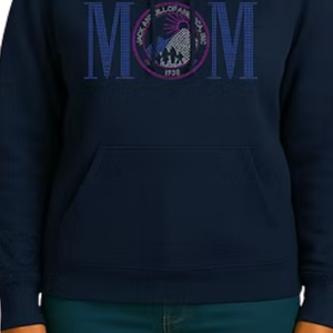 เสื้อฮู้ดผู้หญิงสีน้ำเงิน ประดับโลโก้ MOM แขนยาว สวมใส่สบายๆ สไตล์สตรีทแวร์ แฟชั่นลำลอง - Product Image 5