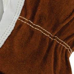 Gants de sécurité en cuir pleine fleur lisse antidérapants avec poignet élastique, gants de travail polyvalents - Product Image 4