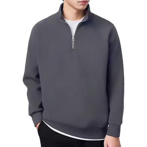 เสื้อสเวตเชิ้ตผู้ชายลำลองใส่สบาย ผ้าฝ้าย 100% ซิปครึ่งตัว ซิป 1/4 สีพื้น แขนยาว แต่งลาย กันน้ำ ระบายอากาศได้ดี แพ็ค 2 ชิ้น - Product Image 4