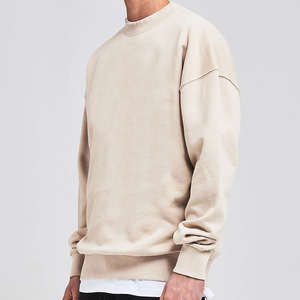 French Terry <b>Sweatshirt</b> Pullover Acid Wash Unisex Crewneck <b>Oversized</b> <b>Vintage</b> Mock Neck <b>Sweatshirt</b> for Men MADE BY HS - Product Image 5