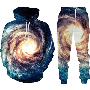 ชุดเซ็ตเสื้อฮู้ดดี้และกางเกงจ็อกเกอร์พิมพ์ลาย Flame Reaper ของ GULLSTAR YOGA INDUSTRY สำหรับผู้ชาย ผลิตจากผ้าฝ้าย 100% แขนยาว มีเชือกผูกและกระเป๋า - Product Image 1