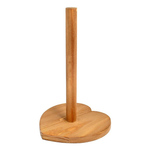 Wholesale High Quality Durable Eco-friendly Modern Heart-Shaped Wooden Paper Towel Holder Standing Kitchen Roll Dispenser Tissue - Product Image 1