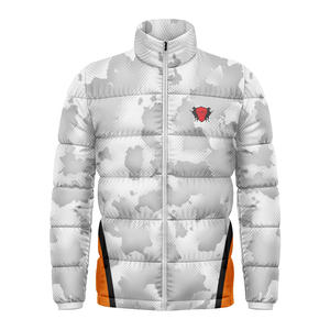 Chaqueta Acolchada Unisex Ligera, Antibacteriana, Resistente al Agua, Totalmente Sublimada, Cortavientos, con Cuello Alto y Cierre de Cremallera, Color Sólido - Product Image 2