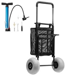 Carrello da Spiaggia Pieghevole con Ruote Grandi 20.1 x 14.6 Pollici, Ruote a Palloncino da 9 Pollici, Capacità di Carico 165 Libbre, Carrello da Campeggio - Product Image 1