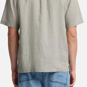 Camiseta de Lino para Hombre Estilo Urbano con Cuello Camisero y Manga Corta, Uso Diario Informal, Servicio OEM, Diseño con Logotipo, Casual - Product Image 6