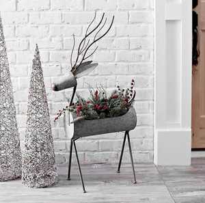 Maceta de Metal con Forma de Ciervo, Macetero Rústico con Diseño de Animal, Soporte Decorativo para Colgar en el Hogar, Jardín o Decoración Navideña - Product Image 6