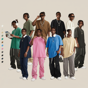 Heavyweight Knitted Cotton Solid Vintage <b>Black</b> T-<b>Shirt</b> | Acid Wash Oversized Crew Neck Distressed Mens Tee Wholesale - Product Image 2